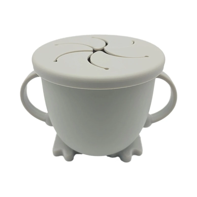 

200ML Baby Infant Learning Feeding Food Bowl Cup with Handle Silicone Snack Dish C5AF