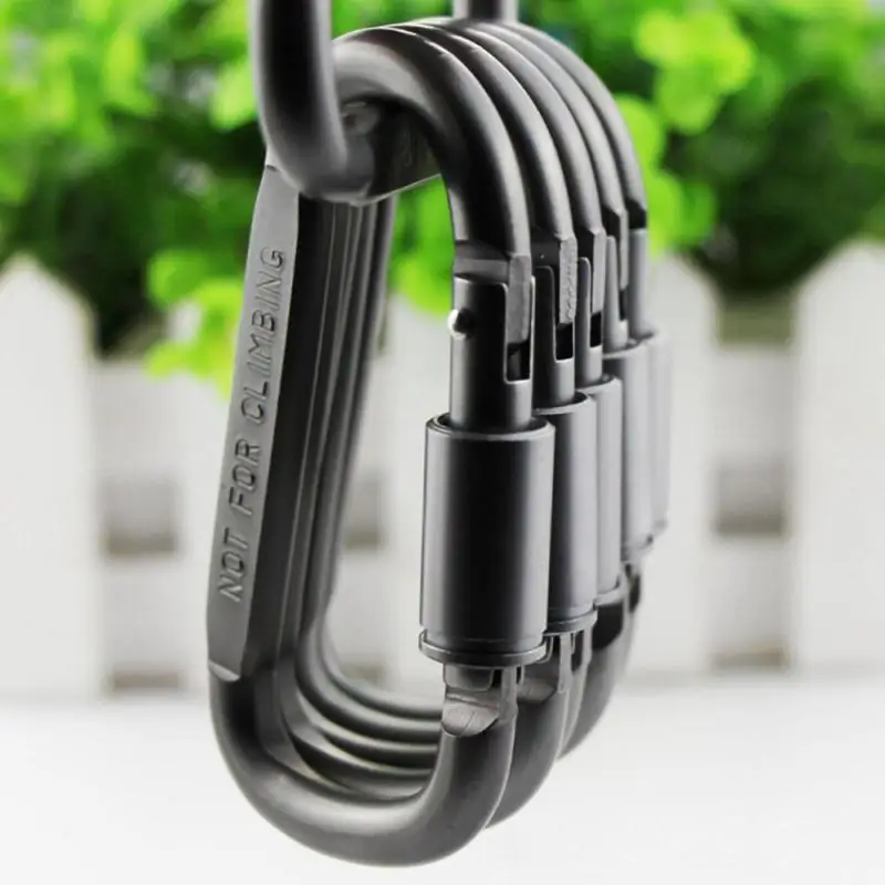 

1Pcs Aluminum Alloy Carabiner Keychain D Type Carabiner Outdoor Camping Climbing Snap Clip Lock Buckle Hook Fishing Tool