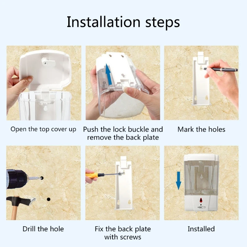 600 мл настенный Бесконтактный сенсорный диспенсер жидкость автоматическая