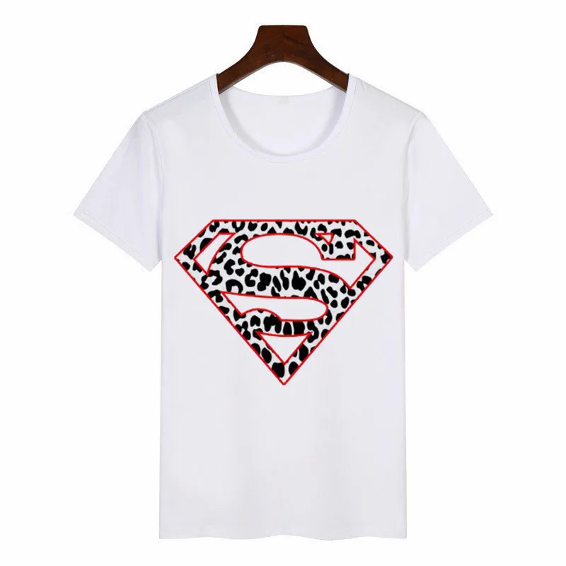 Женская футболка с графическим принтом Супермена в леопардовом стиле Harajuku