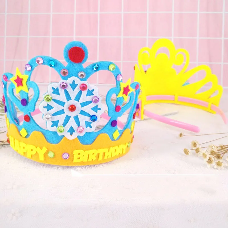 6 шт. DIY ремесла игрушка корона с блестками креативные цветы звезды узоры детские