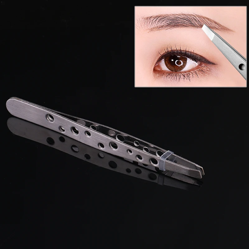

2pc Eyebrow Tweezers of Hollow Out Design Ultra Rigidity Fine Point Anti-Static Stainless Steel Tweezer Makeup Tool Top sale