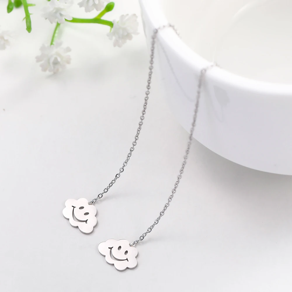 Серьги COOLTIME из нержавеющей стали с улыбающимся лицом облаком луной звездой