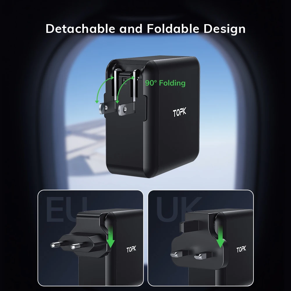 Быстрая зарядка TOPK 60 Вт USB Type C PD зарядное устройство быстрая 3 0 для iPhone Xiaomi Mi Samsung
