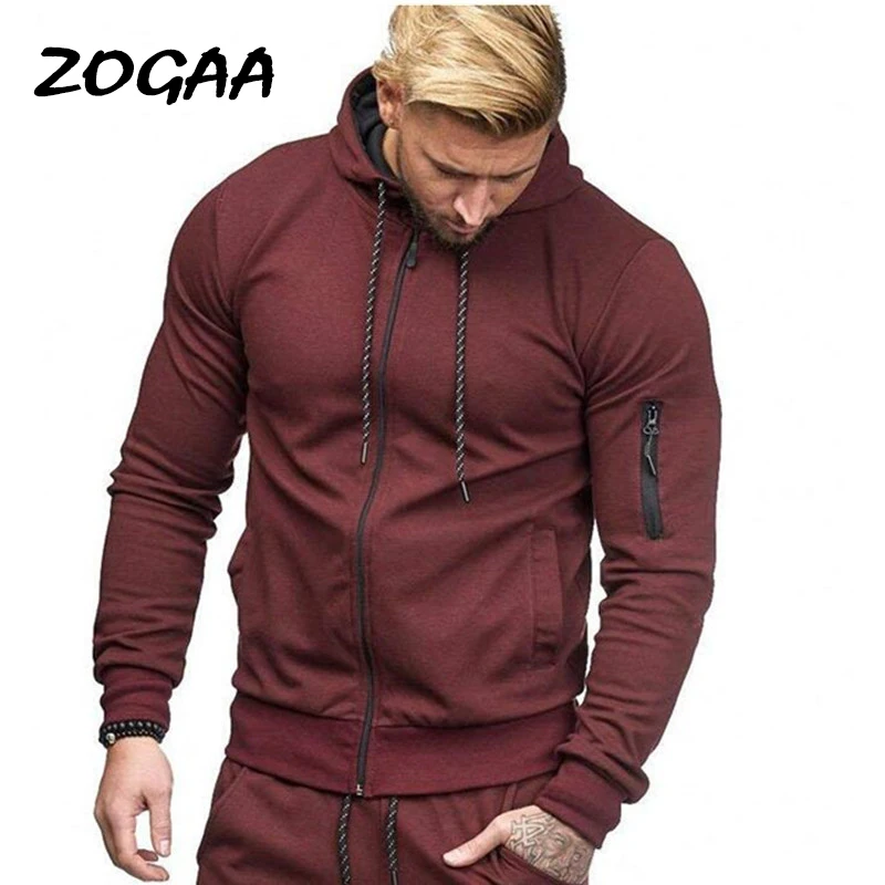 

ZOGAA Hoodies Men Hot Sale Men's Slim Sport Cardigan Sweater Fashion Casual Jacket Tops Sweatshirt Large Size All-match Chic New