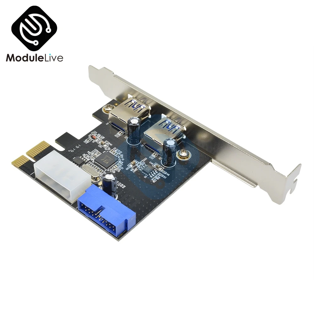 PCI 2 порта Экспресс USB 3 0 передняя панель с 4 контактным и 20 адаптером платы
