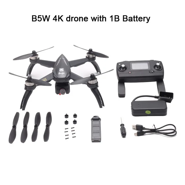 B5W 4K 1Battery MJX Bugs 5W B5W gps бесщеточный Радиоуправляемый Дрон с 5G 4K Wifi FPV HD, автоматический Квадрокоптер с камерой регулировки VS H117S Радиоуправляемый вертолет Дрон - Цвет: B5W 4K 1Battery