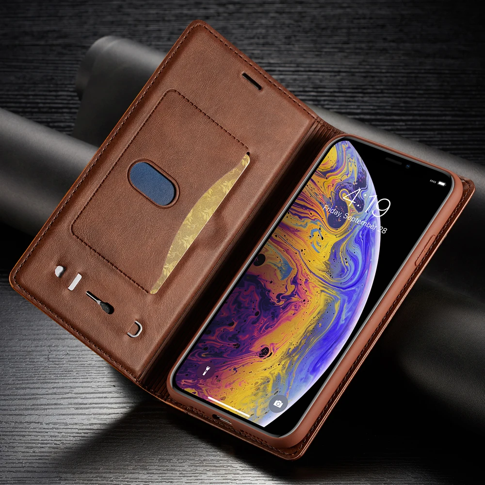 Ретро Магнитный флип-чехол для телефона iPhone 11 Pro X XR XS Max 7 8 6S 6 Plus роскошный кожаный