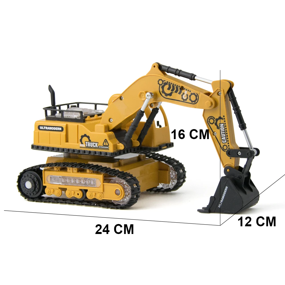 Игрушечный экскаватор на радиоуправлении с музыкой и светильник кой 4