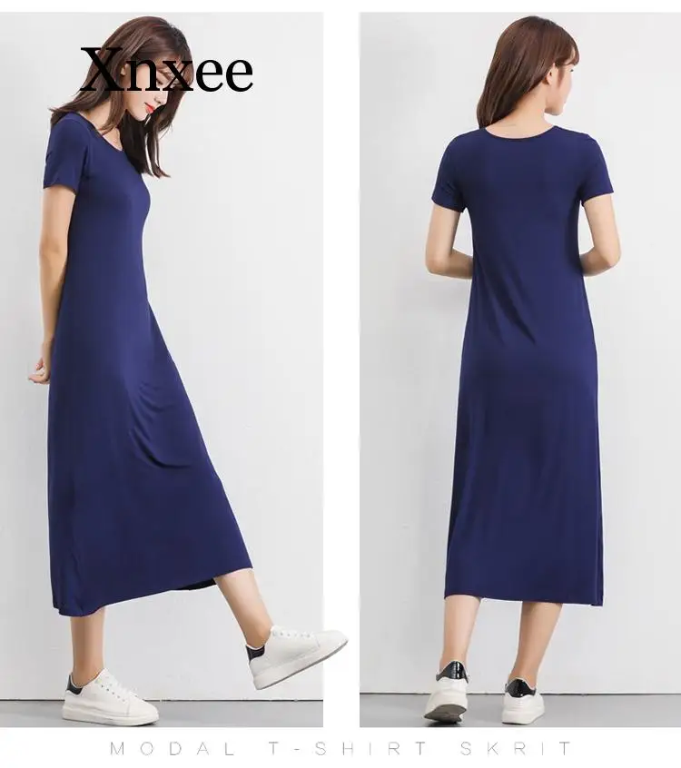 2020 Летняя женская ночная рубашка больших размеров мягкая хлопковая из модала с