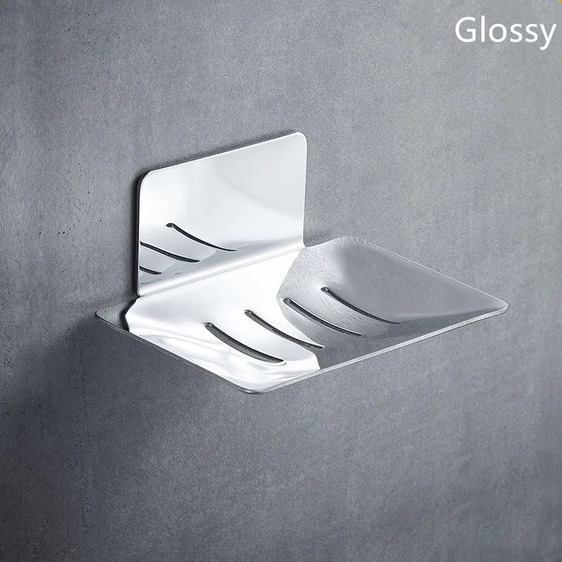 Silver Glossy Стойка для мыла из нержавеющей стали, настенные аксессуары для ванной комнаты, подставка для мыла - Цвет: Silver Glossy
