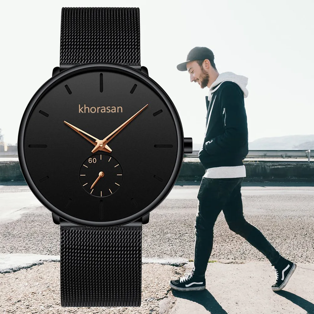 

Orologio Uomo 2021 Men's Watch Fashion Watches For Men Business Clock Stainless Steel Mesh Belt Simple Quartz Watch reloj hombre