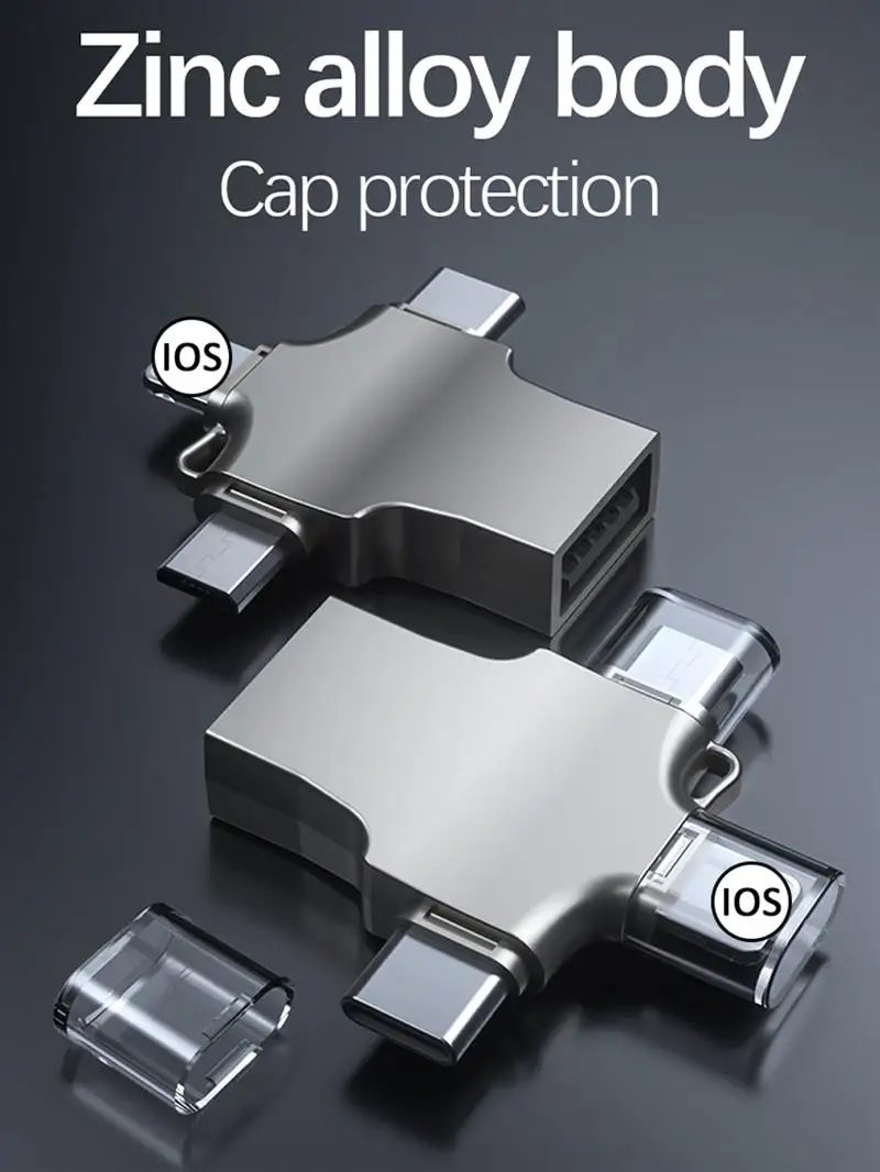 

3-In-1 Adapter for IPhone 12 8 Plus X XS Xs Max 11 Type-c Android Dispenser Accessories,and the reading speed is faster.