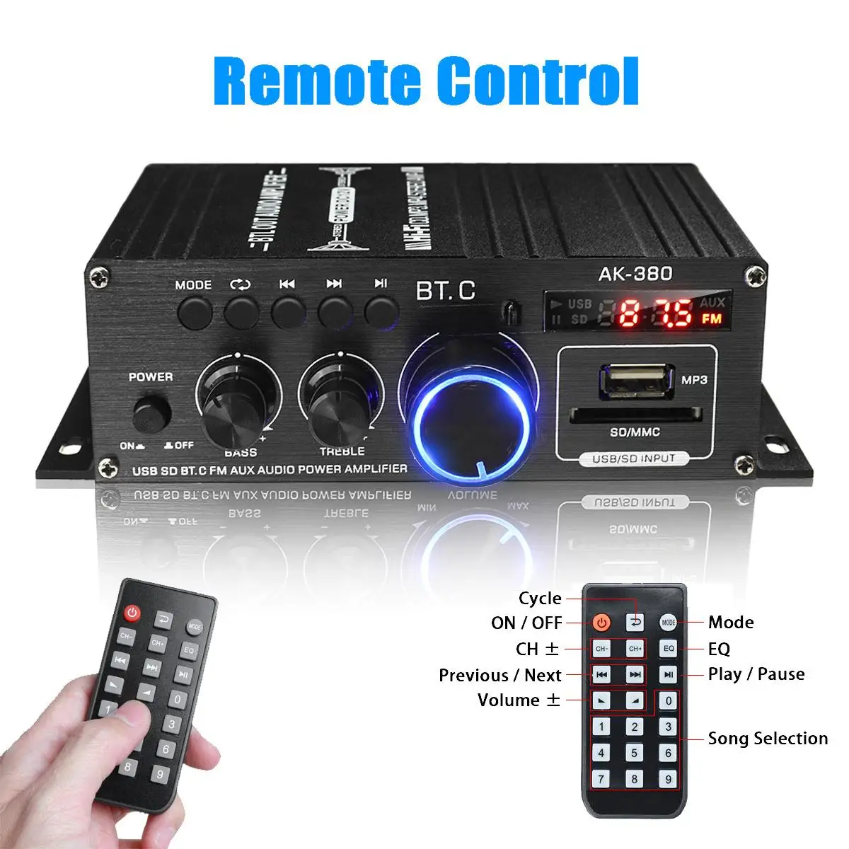 800W Bluetooth усилитель Hifi автомобиля домой сабвуфер стерео объемного звучания 220V