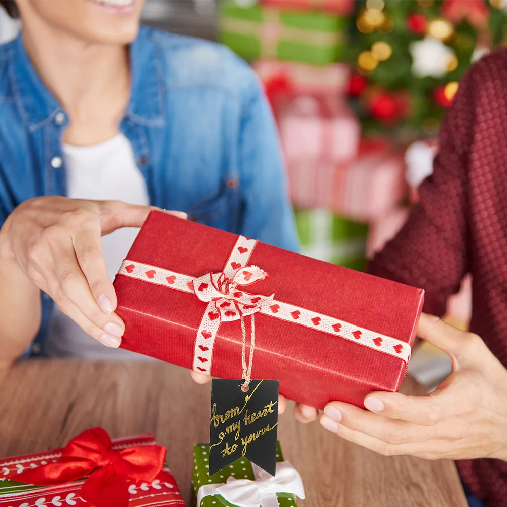 

100Pcs Paper Hanging Tags Gift Wrapping Labels Message Cards Present Labels