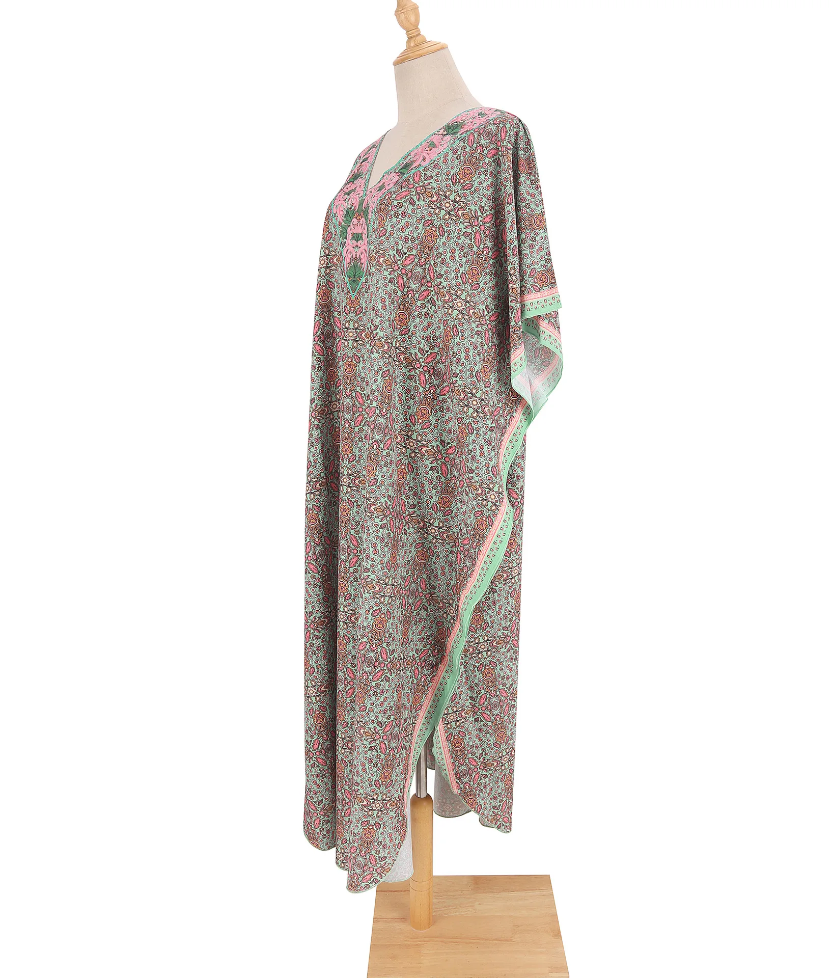 

Caftan Dresses for Women V Neck Caftans Plus Size Long Kaftan Sheer Bathing Suit Cover up Summer Maxi Dress