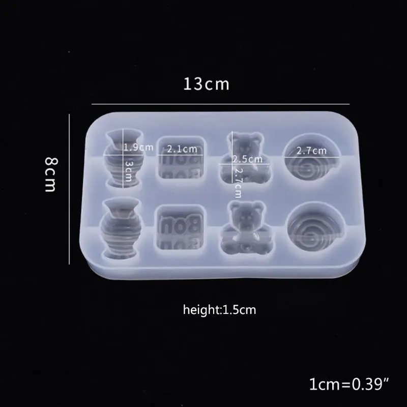 

69HB Crystal Epoxy Resin Mold Bear Candy Pendant DIY Crafts Casting Silicone Mould