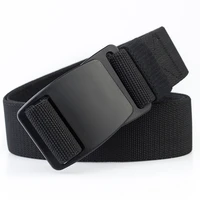 tactical mens elastic belt black plastic buckle army military adjustable outdoor waistband plastic fastener leisure belts blue