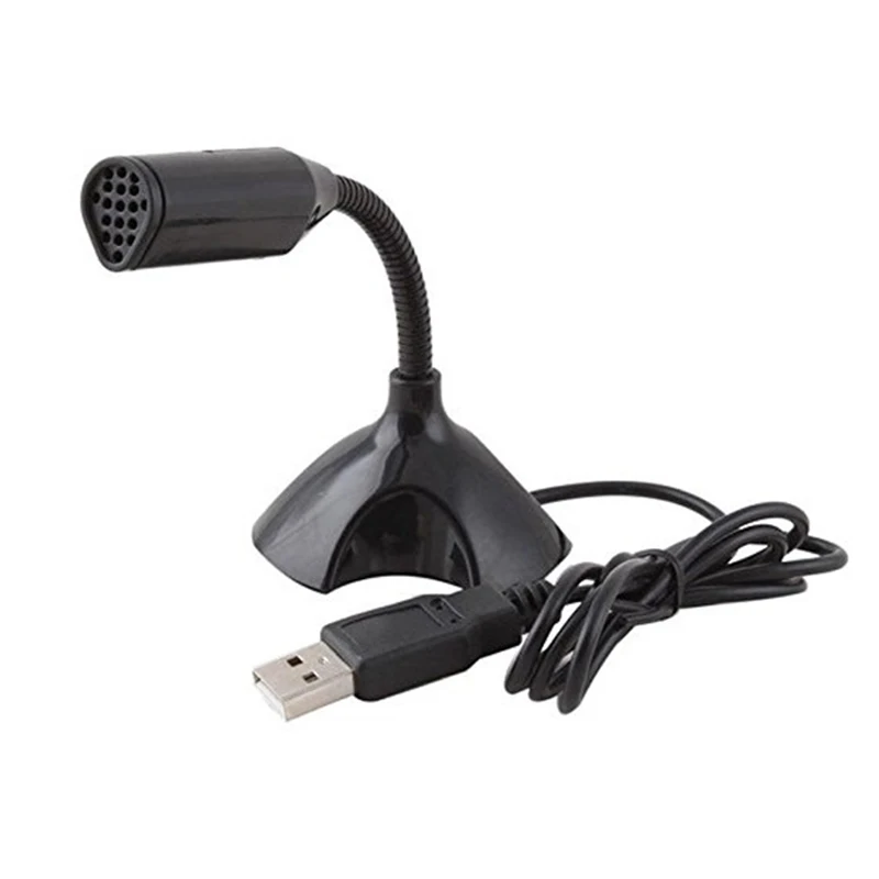 Регулируемый USB микрофон для ноутбука мини Студийный с подставкой держателем