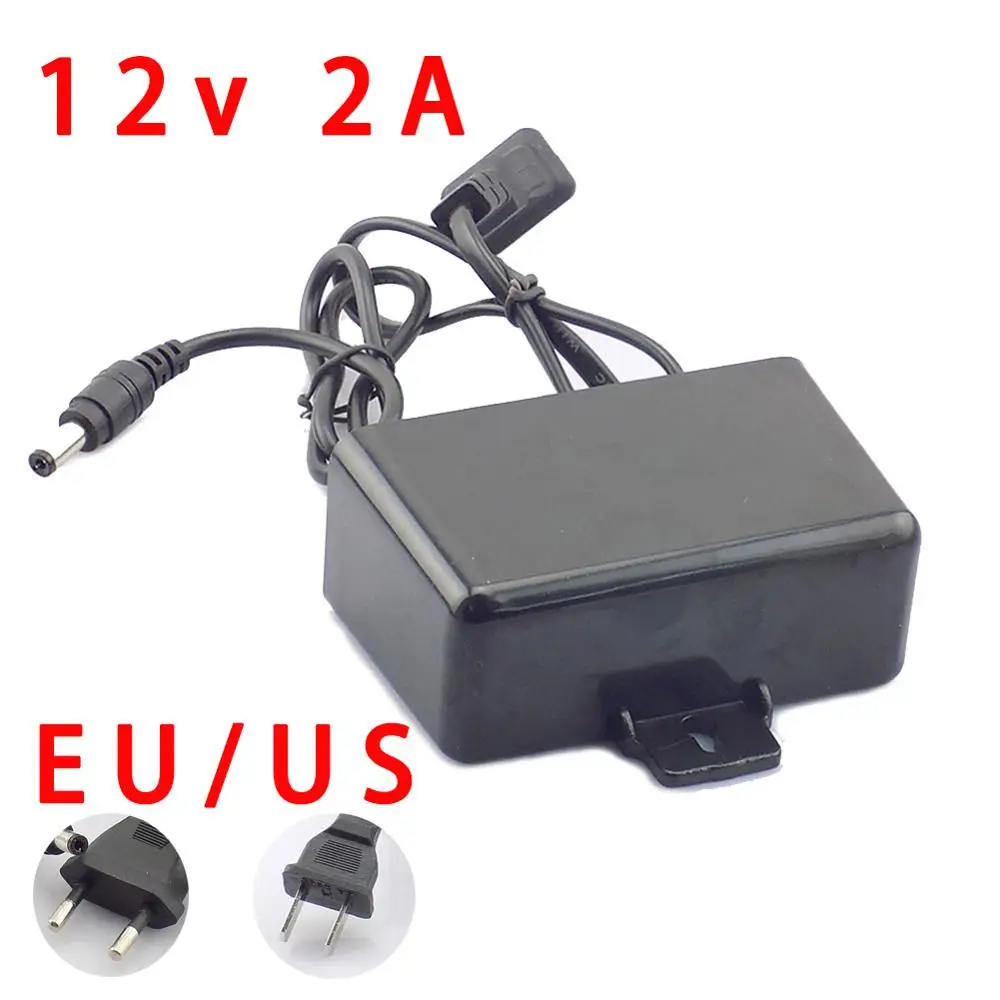 AC/DC 12V 2A 2000ma CCTV Камера Питание адаптера переменного тока на открытом воздухе