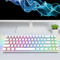 led backlit water proof mechanical gaming keyboard with 81 keys anti ghost keys diy blue switches white z88