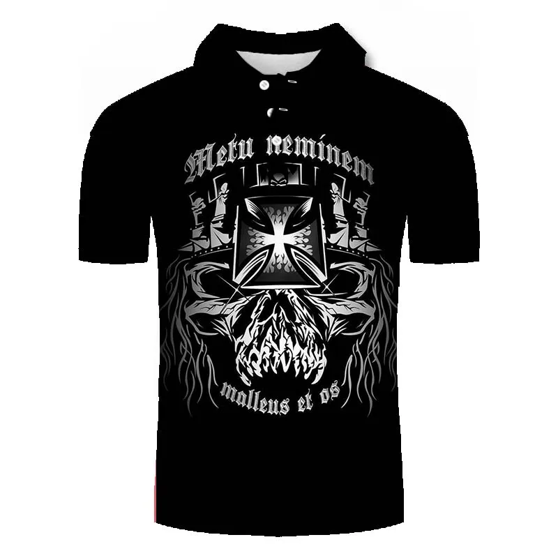 

Summer new style World Wrestling Entertainment 3D printing men's violence aesthetics short-sleeved streetwear POLO shirt top