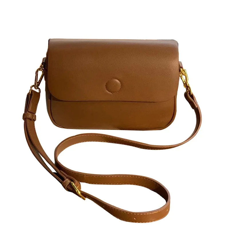 

2021 Korean wide shoulder strap shoulder messenger bag female simple joker tofu bag large capacity soft skin small square bag