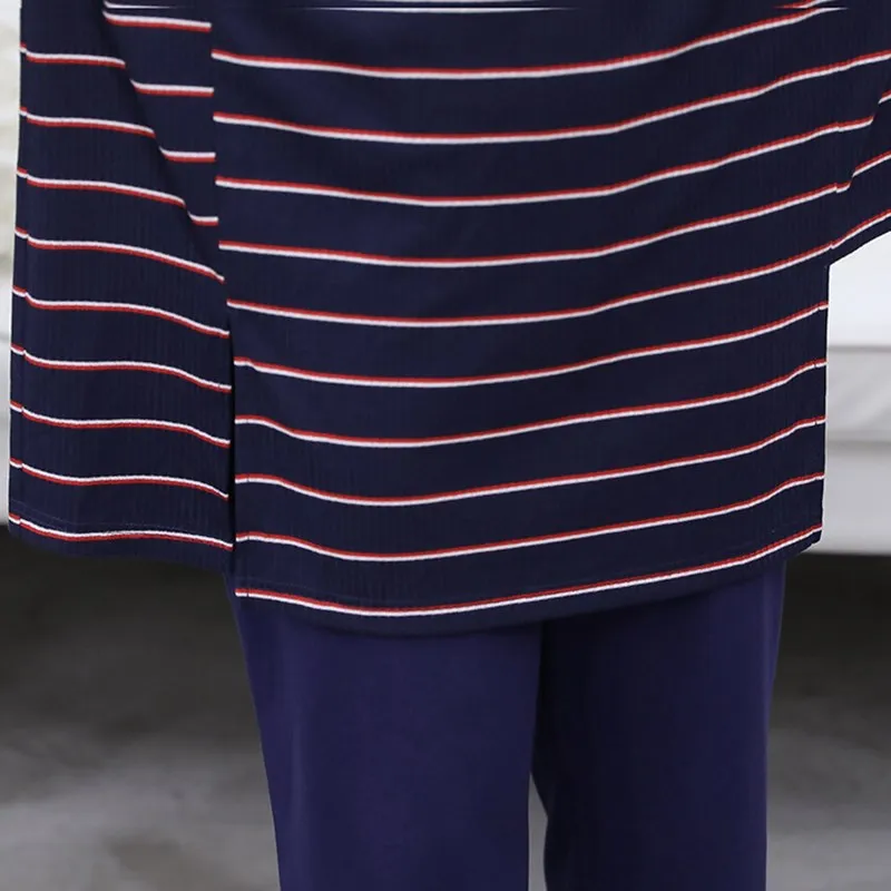 Женские пижамы новинка 2020 100% чистый хлопок женский домашний костюм 4XL синяя