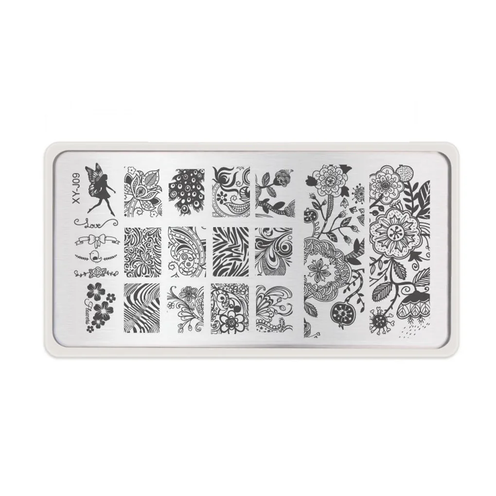 16 видов стилей набор страз для ногтей трафареты печать дизайна пластины