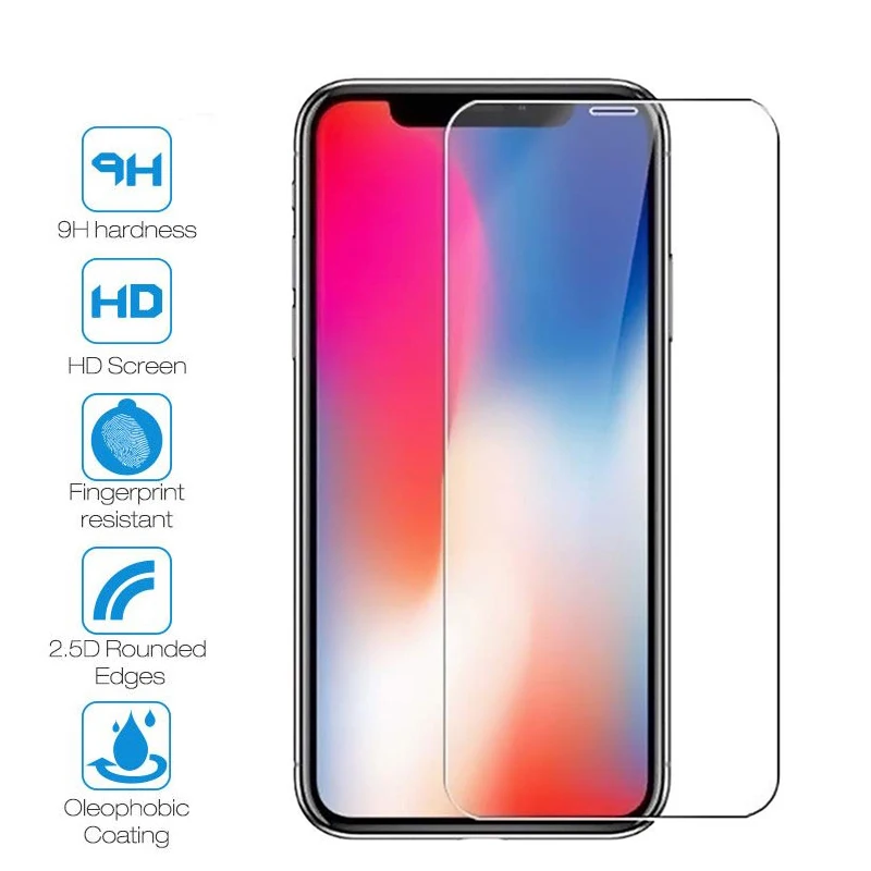 

9H Protective Glass on the for iPhone X XR XS 11 12 Pro Max 12 MINI Anti Fingerprint Screen Protector for iPhone 7 8 6S PLUS 5S