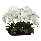 Цветочная композиция 12 шт. орхидеи + 10 шт. листья настоящие прикосновения цветок Свадьба искусственные цветы декоративные события цветок Бесплатная доставка