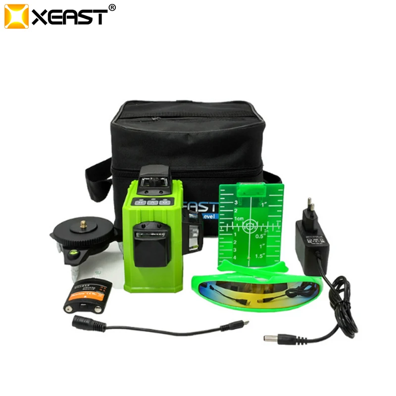 

XEAST XE-61A 12 line laser level 360 Self-leveling Cross Line 3D Laser Level Green or red Beam With Tilt&Outdoor Mode