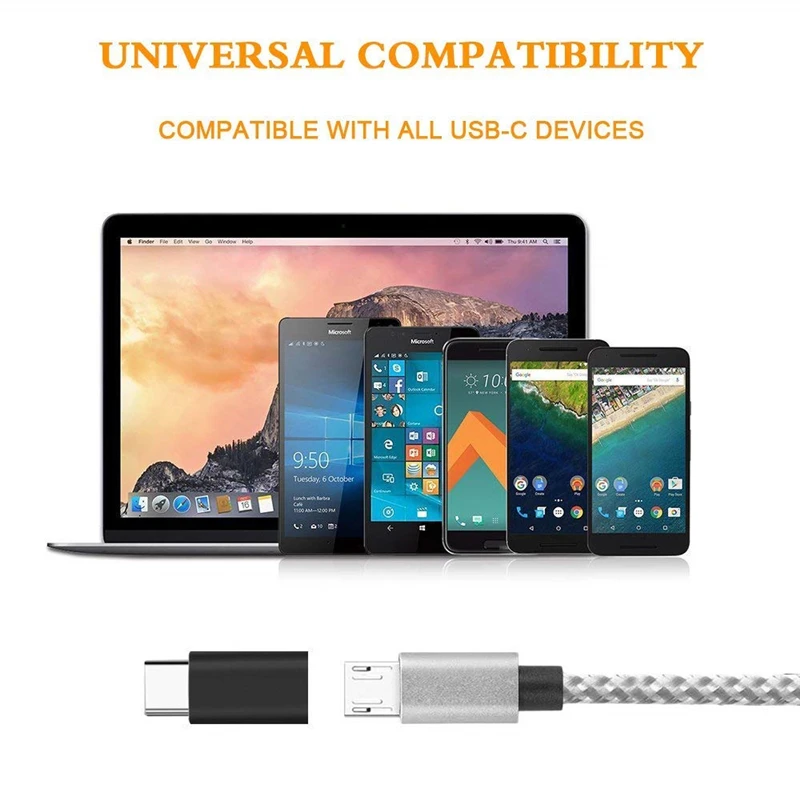 4 шт. кабель Micro USB к Type C для телефона Android Huawei Sumsang Xiaomi Microusb Typec Usbc Otg адаптер зарядки