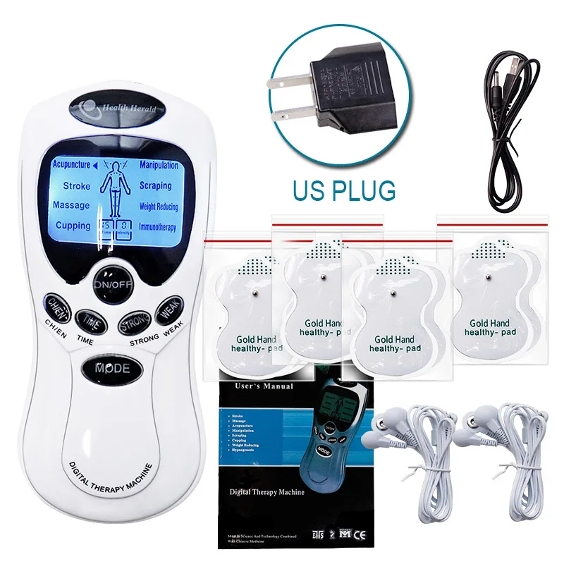 US Plug Цифровая терапия машина физиотерапия массаж Средства ухода за кожей для похудения массаж импульса ADOR электронных акупунктурный массаж электрода - Цвет: US Plug