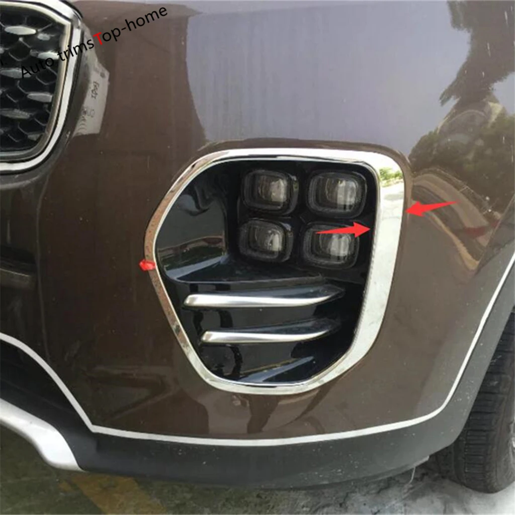Yimaautotrims Front Foglight Fog Lights Lamp Frame Cover Trim 2 Pcs Fit For KIA Sportage 2016 2017 2018 ABS Chromium Styling | Автомобили