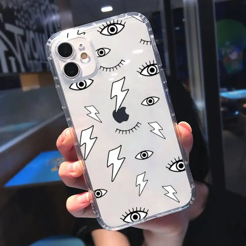

eyes Phone Case Transparent for Clear iPhone 11 12 8 7 6 6S Plus X 5S SE 2020 XR mini pro XS MAX