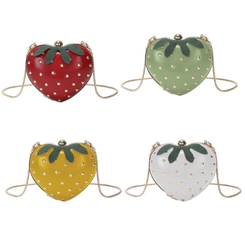 

Strawberry Coin Purse Crossbody Chain Bag Cute Handbag Shoulder Bags PU Phone Wallet for Women Girls