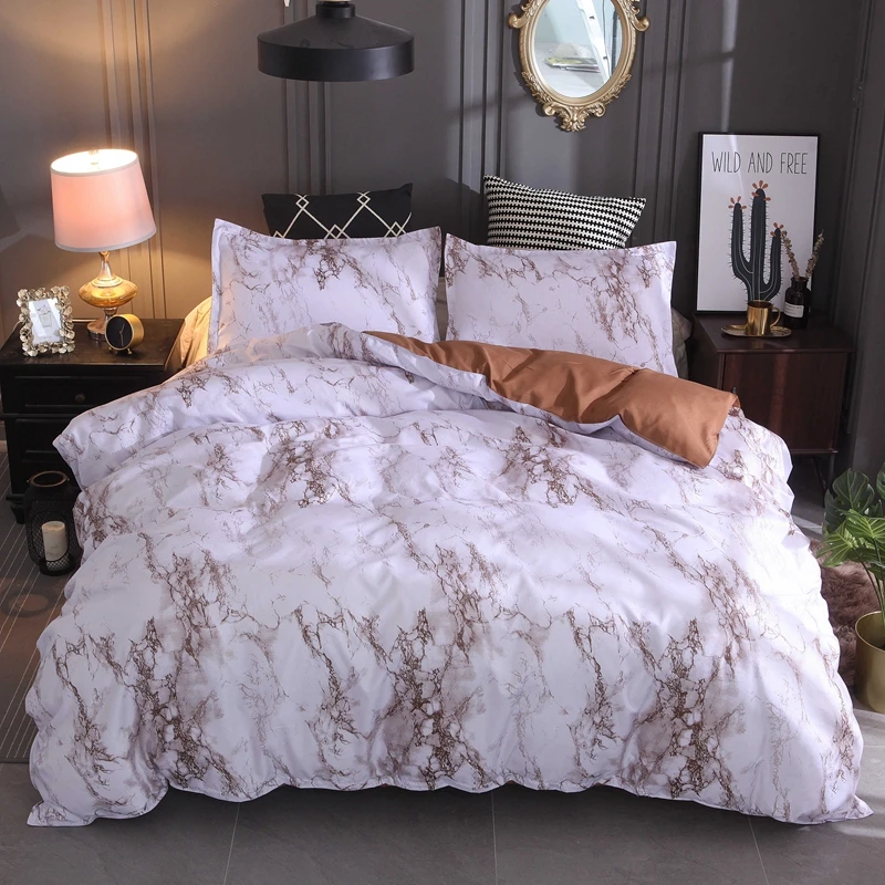 modern marble print bedding set pillowcase duvet cover single double queen king 220x240 size bedclothes quilt cover no bed sheet free global shipping