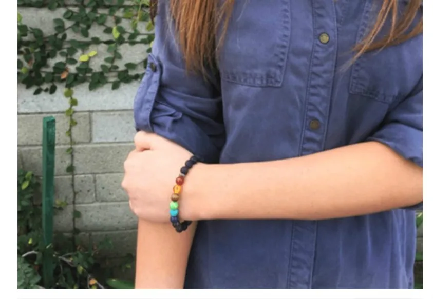 Новинка 2019 Модный женский браслет из вулканической лавы Балансирующий бисер