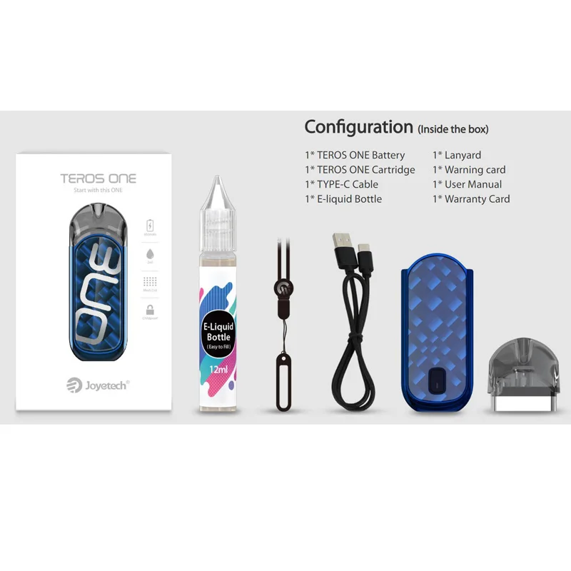 Новый Joyetech Teros One Pod Комплект 2 мл картридж 650 мАч батарея мод электронная сигарета
