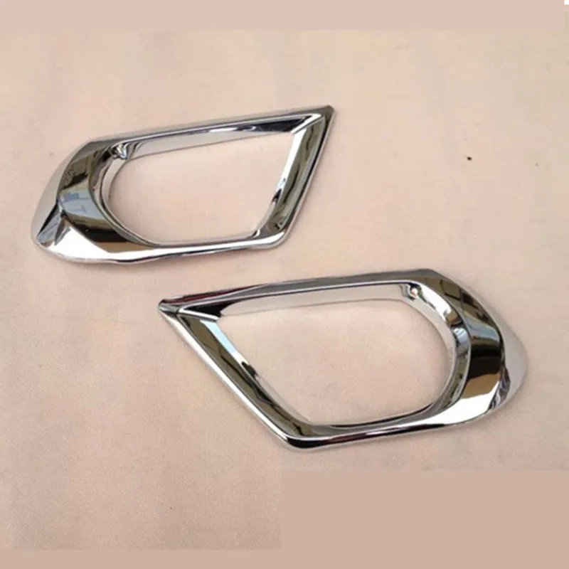 2 шт. ABS Хром Авто Внешняя яркая Серебристая передняя противотуманная фара