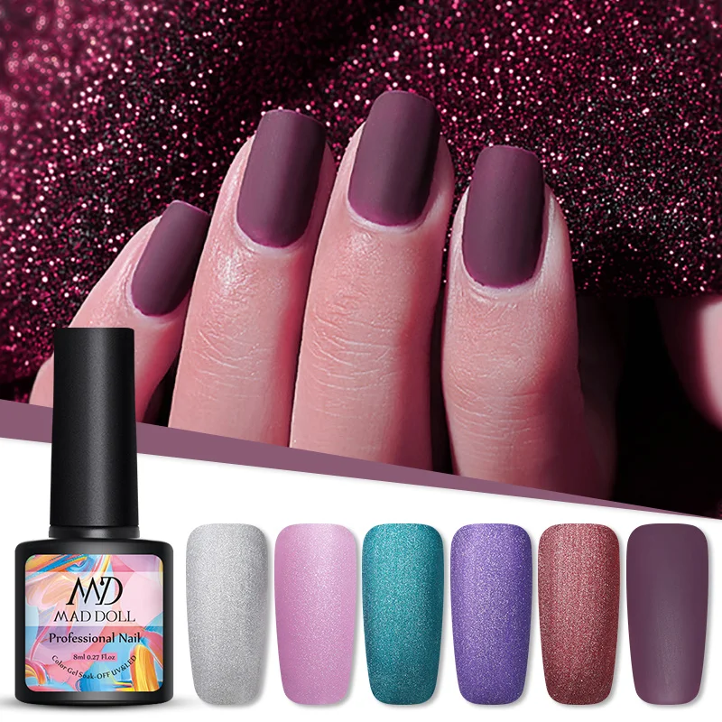 MAD DOLL УФ гель для ногтей нужно матовое верхнее покрытие цветной лак Гибридный