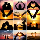 HUACAN 5D алмазная картина пара любовь вышивка крестом наборы Алмазная вышивка закат Бриллиантовая мозаика пейзаж ручной работы подарок