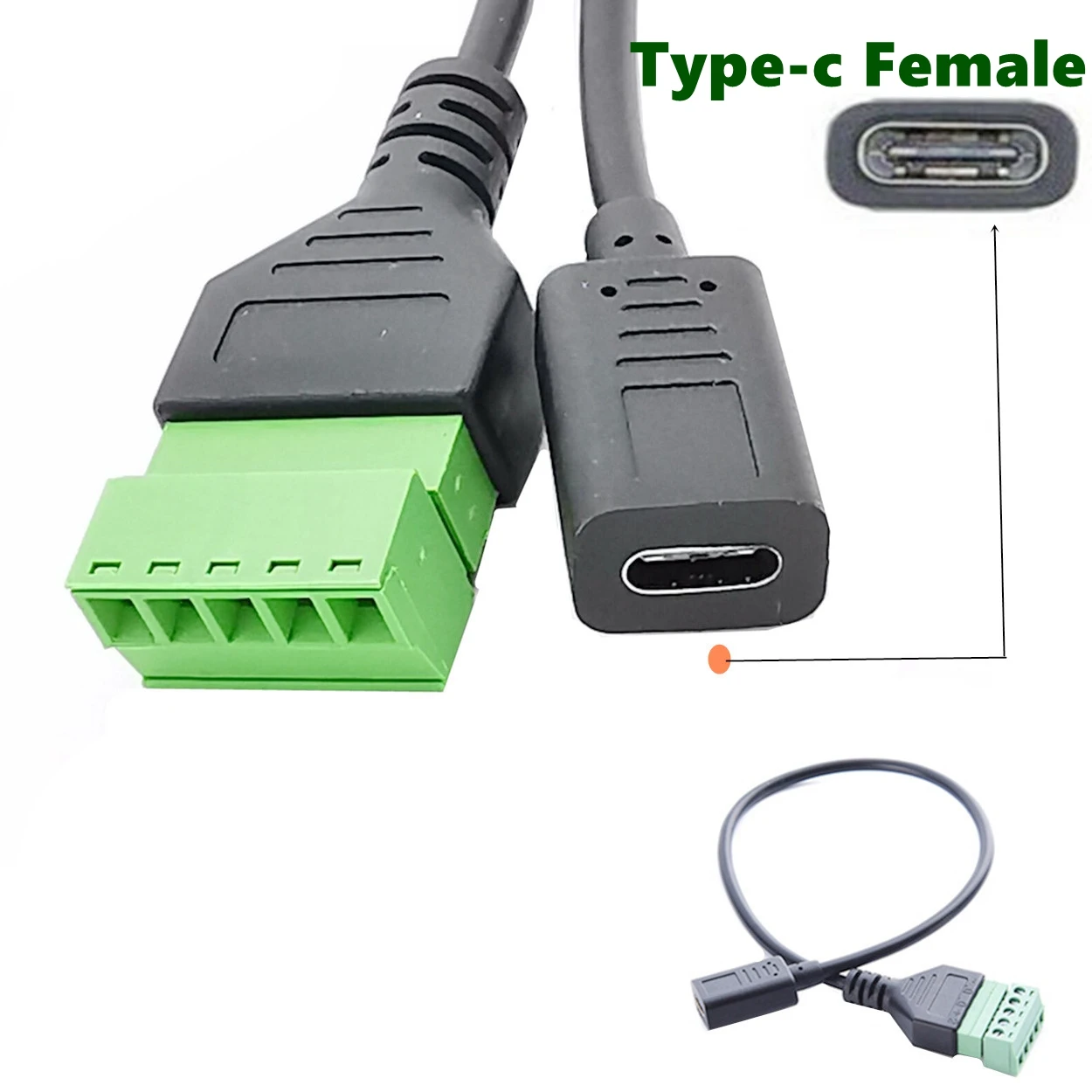 USB-коннектор Без припоя USB2.0 версия USB3.1 type-c Зеленый терминал без