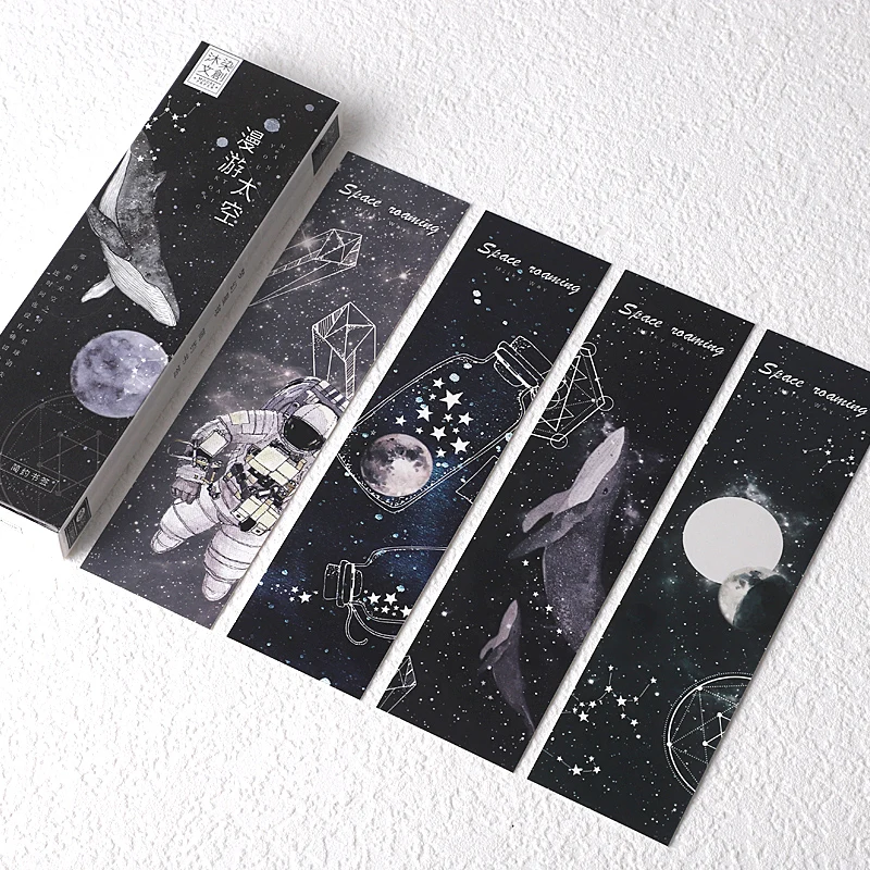 30 шт./компл. креативная космическая Walking Planet Paper Bookmark Cartoon Book Holder карта сообщений