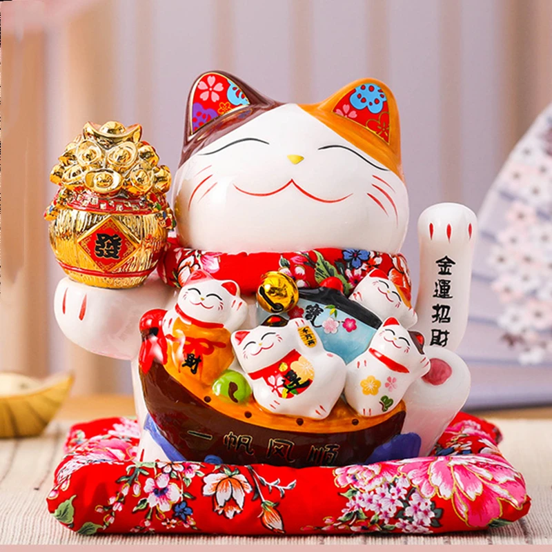 7 дюймов lucky cat электрические трясущиеся Ручные украшения магазин открытие