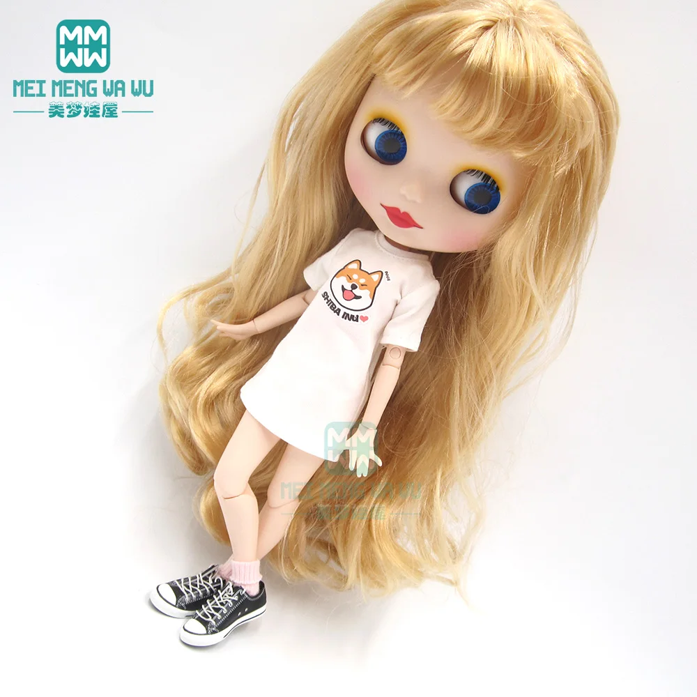 1 шт. одежда Blyth Doll Повседневная полосатая рубашка синий, розовый, черный для Blyth Azone1/6 Аксессуары для кукол