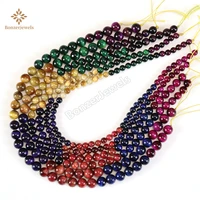 natural 7 chakra tiger eye round healing gem stone beads for diy bracelet handmade jewelry making 6 8 10mm