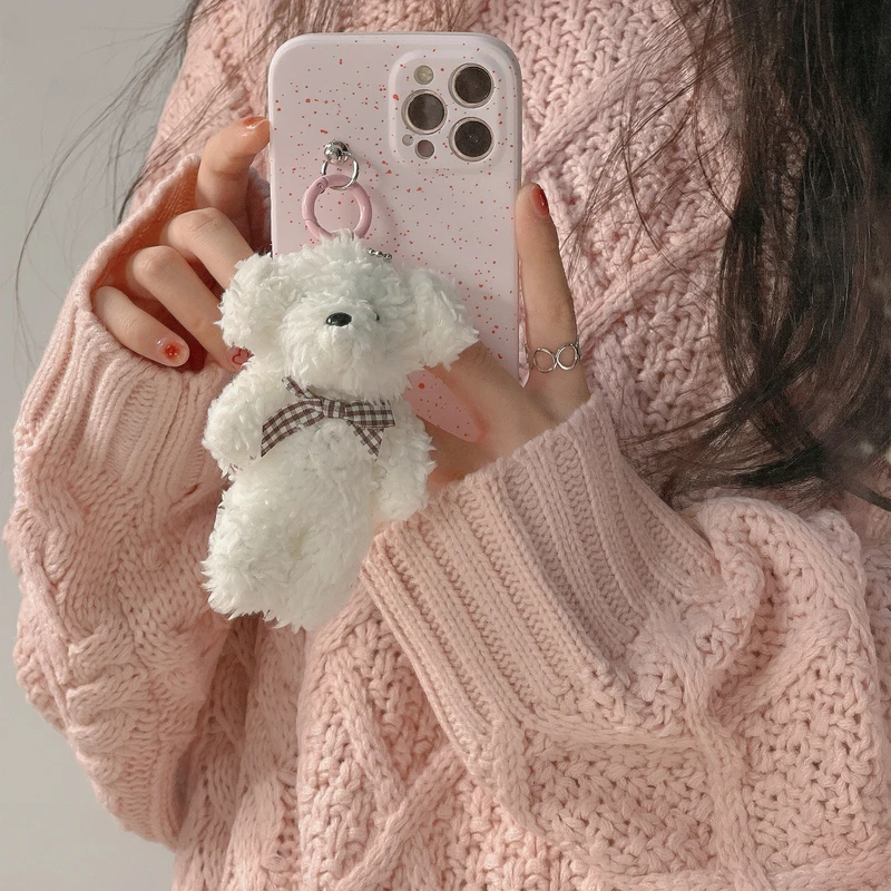 

Cute Cartoon Dog Warm Plush Phone Case For iPhone 13 Pro Max 12 11 Pro Max Cover For X Xs Max Xr 7 8 Plus Cases Soft Coque