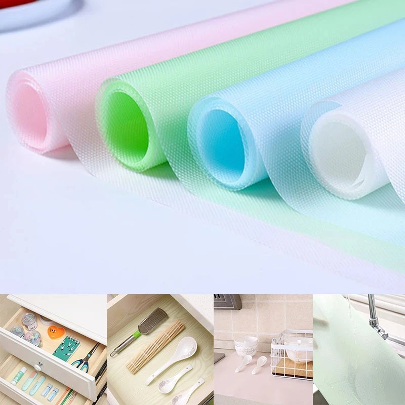 

S-XL 8Colors Multifunction Anti-Slip Waterproof Non stick Liners Cover Mat Cabinet Drawer Shelf Fridge Table Pad Paper